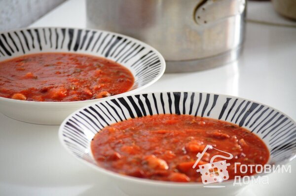 Sopa de tomate com feijão -томатный суп с фасолью фото к рецепту 2