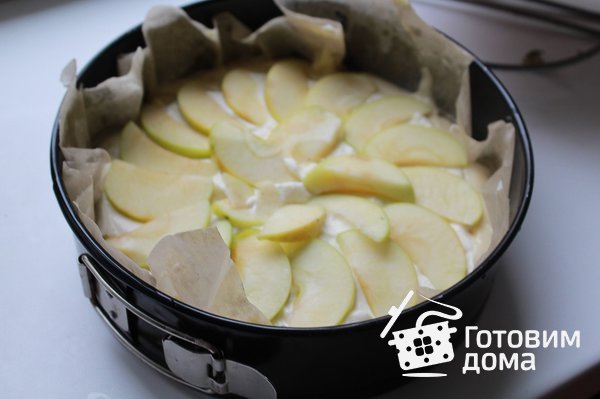 Пирог с творожно - яблочной начинкой фото к рецепту 1