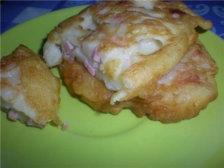 Оладьи с колбасой