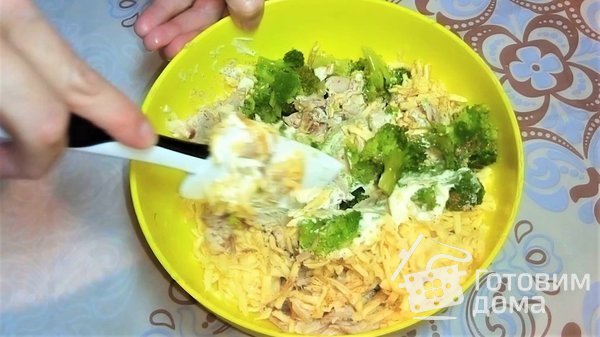 Открытый пирог с брокколи, курицей и сыром фото к рецепту 2
