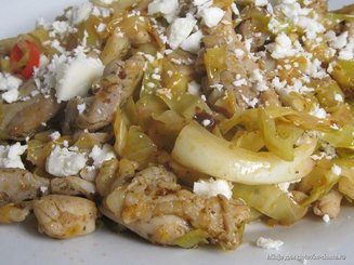 Мясо-гирос тушеное с капустой