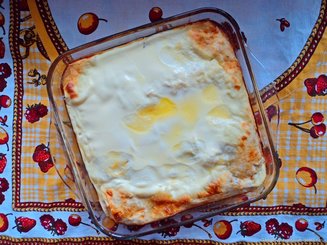 Милина (Болгарская запеканка из лаваша с соленым творогом)
