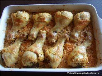 Капуста, запечённая в духовке с курочкой