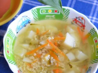 Ленивый рассольник с булгуром (рисом)