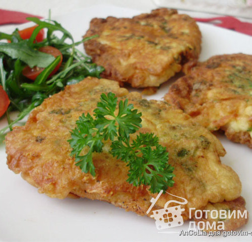 Куриные отбивные с сыром и зеленью