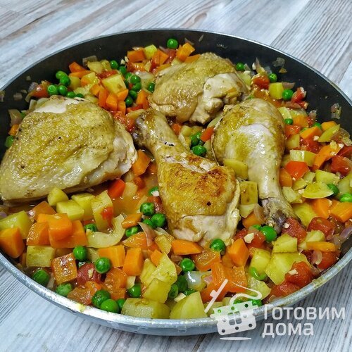Овощное рагу с курицей — афритада