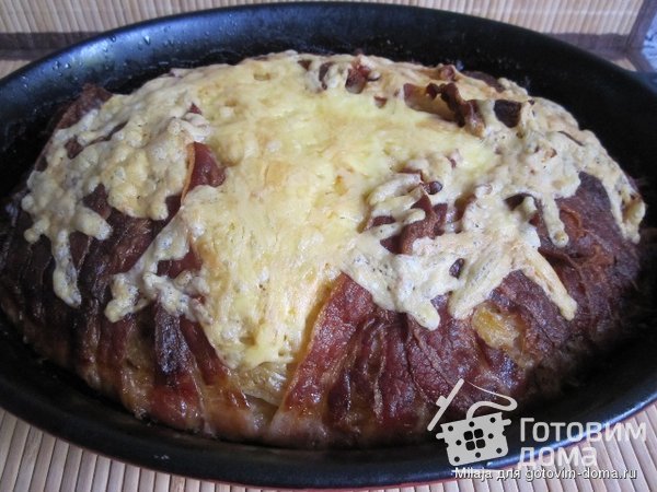 Картофельно-мясная запеканка с беконом и сыром фото к рецепту 1