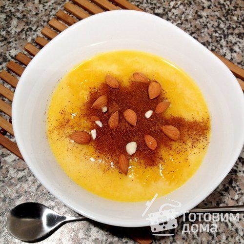 Тыквенная каша на молоке с орехами и корицей