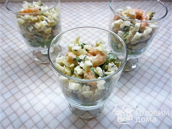 Салат- коктейль с креветками, авокадо и мини- кукурузой фото к рецепту 9