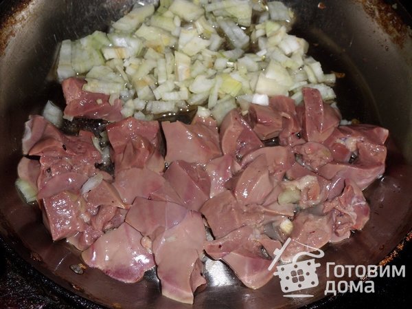 Салат с куриной печенью &quot;Новогодний экспресс&quot; фото к рецепту 3