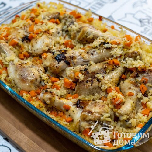 Курица с рисом в духовке