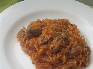 Сердечки, тушенные с капустой
