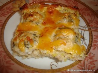 Кабачковый пирог с фрикадельками