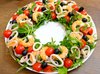 Салат с кальмарами, креветками и новым соусом