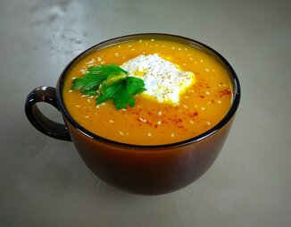 Крем суп из тыквы с рикоттой