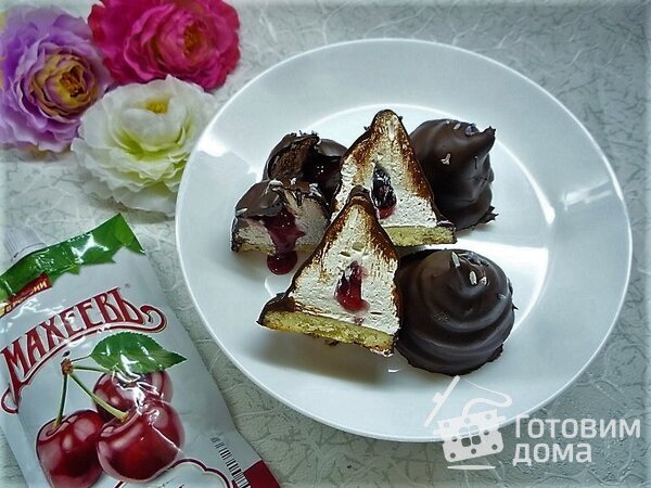 Пирожные Флюдеболли с вишневым джемом ТМ &quot;МАХЕЕВЪ&quot; на 8 марта фото к рецепту 10