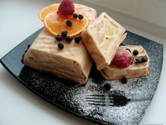 Блинный пирог с яблоками