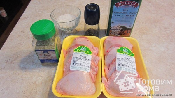 Запеченные куриные бедрышки с тимьяном и оливковым маслом фото к рецепту 1