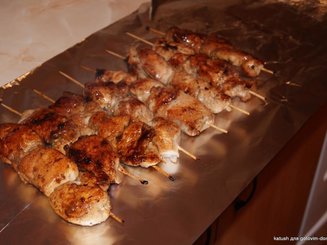 Шашлычки из куриной грудки на шпажках