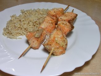 Шашлычки из семги с карри