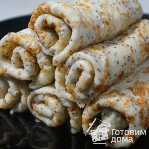 Блинчики с маком. Творожное тсто