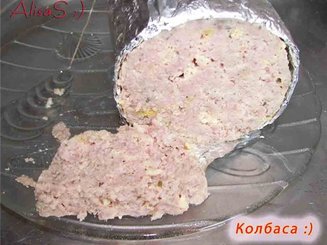 Домашняя вареная колбаса из курицы
