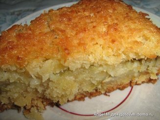 Ревенный пирог с кокосовой глазурью