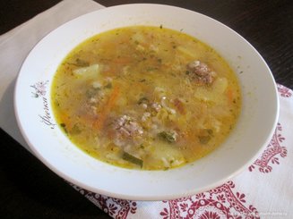 Геркулесовый суп с фрикадельками