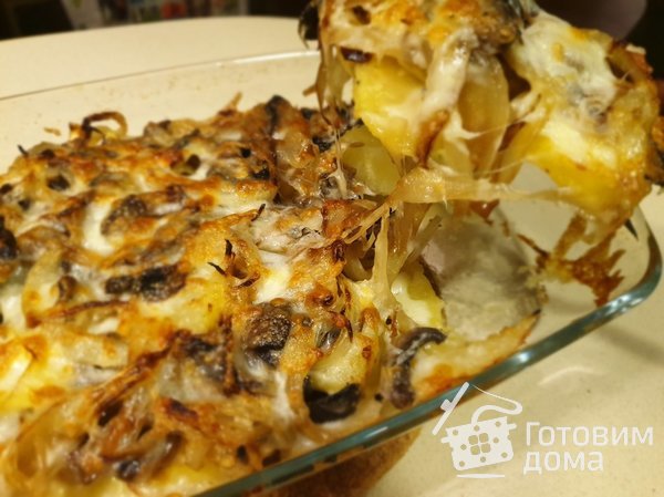 Картофель по-деревенски с грибами и луком фото к рецепту 10