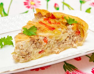 Мясной пирог с болгарским перцем
