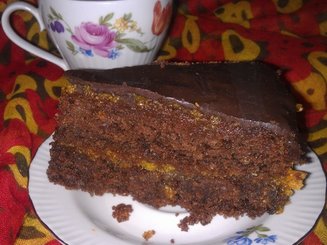 Постный торт "Захер" с мандариновым джемом