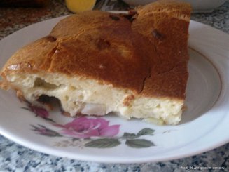 Пирог заливной с картофелем и грибами