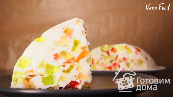 Торт Битое стекло | Желейный торт без выпечки фото к рецепту 1