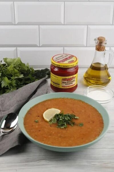 Ароматный чечевичный суп с томатной пастой и пряностями фото к рецепту 5
