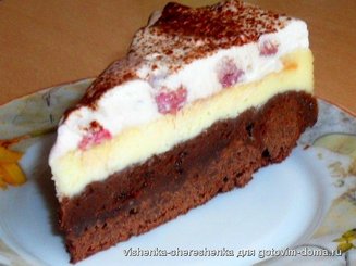 Шоколадно-сырный торт с малиновым кремом