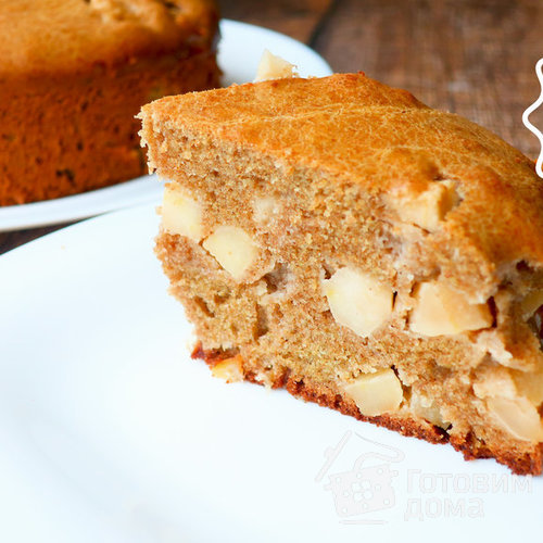 Ленивая шарлотка с яблоками
