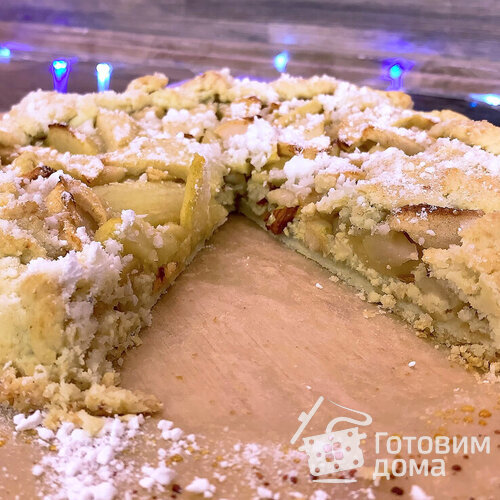 Постный пирог с яблоками - галета