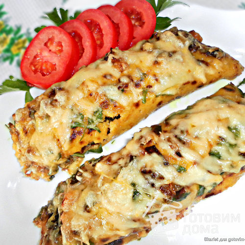 Пряные тыквенные блинчики с мясом и грибами