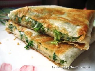 Ека или Горячая закуска из лаваша с сыром и зеленью