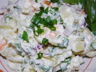 Баварский картофелъный салат с огурцом