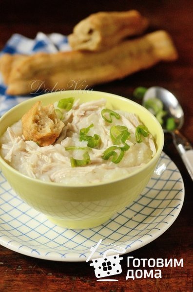 Китайская рисовая каша с курицей фото к рецепту 1