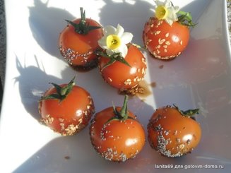 "Райские яблочки" к шампанскому (из помидорок-черри)