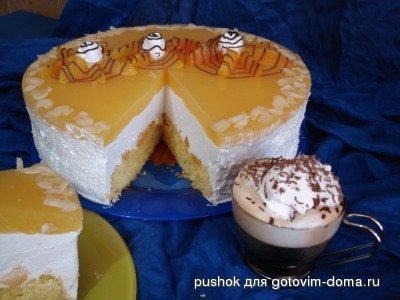 &quot;Эдэм&quot;  сливочно-творожный торт с персиками фото к рецепту 9