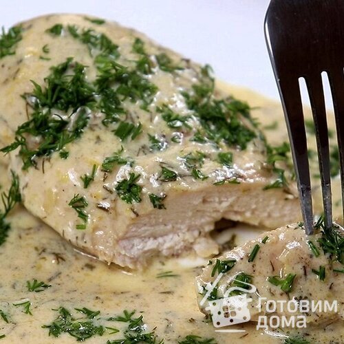 Куриная грудка в сливочно-лимонном соусе