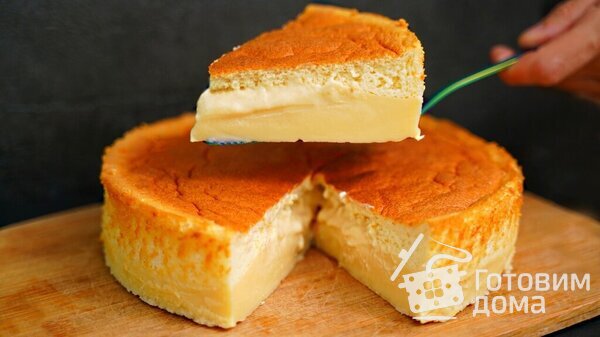 Волшебный пирог – при выпечке сам разделяется на бисквит и заварной крем фото к рецепту 5