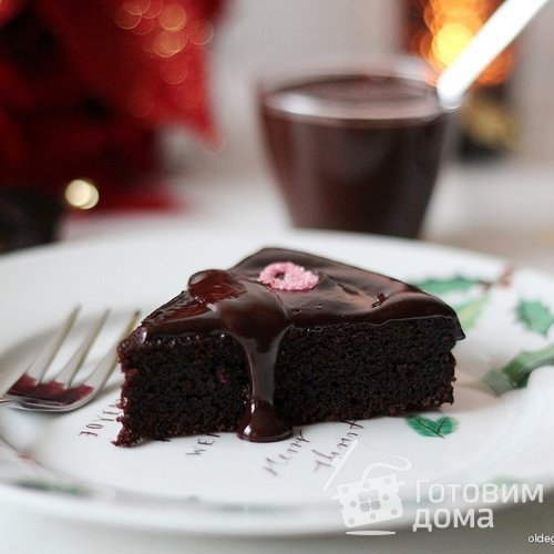 Шоколадный кекс-пудинг с шоколадным соусом