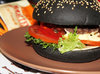 Запечённый чёрный бургер с сырррным соусом Махеевъ