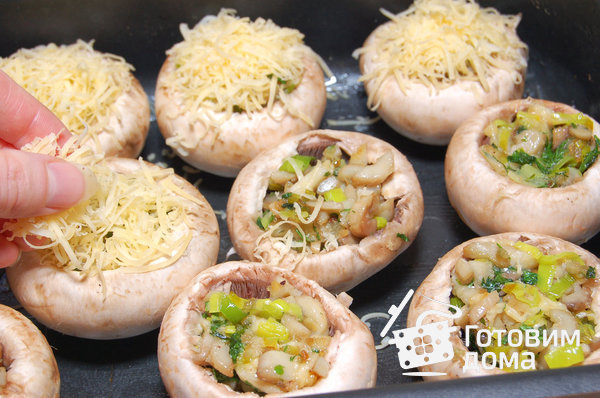 Фаршированные грибы с сыром: сытное блюдо на ужин (Фото)