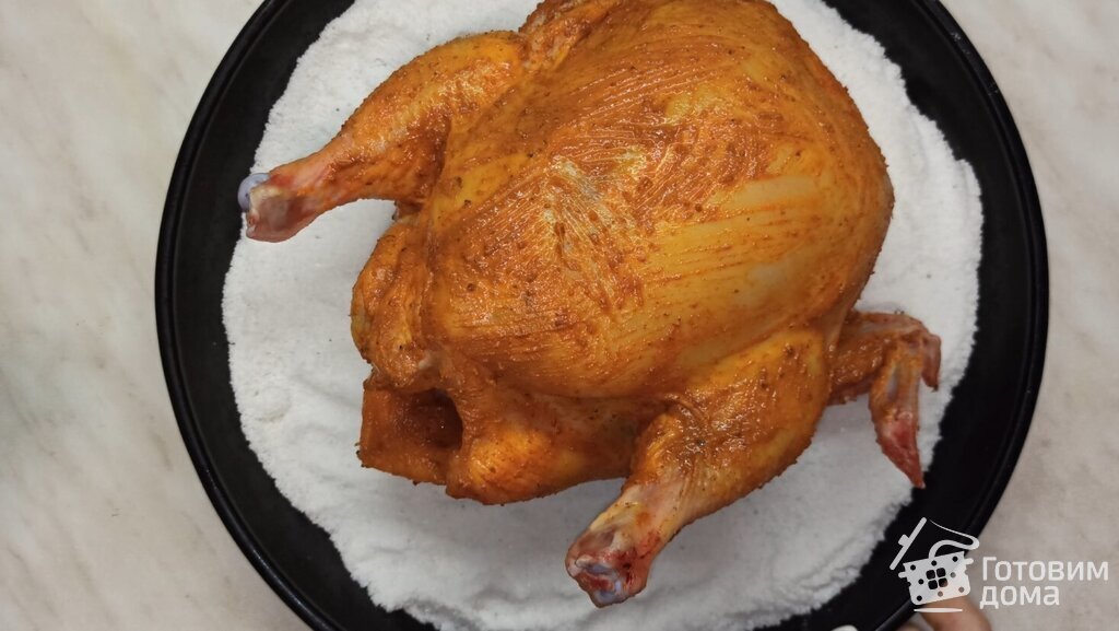Рецепт приготовления курицы в соли в духовке с хрустящей корочкой