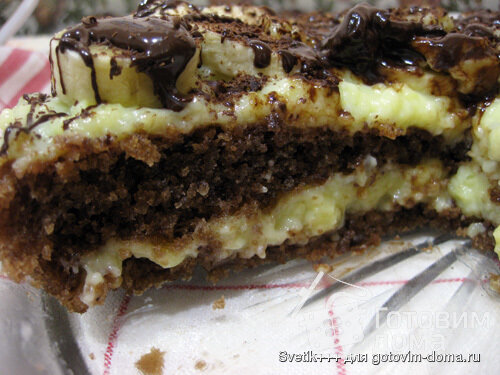 Торт с шоколадом и ванильным пудингом фото к рецепту 1